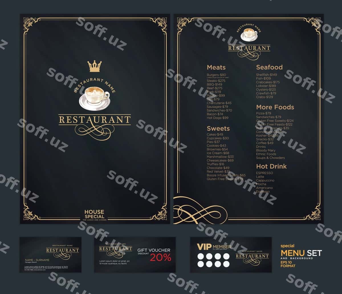 Ijodkor menyu shabloni | Creative menu template 1