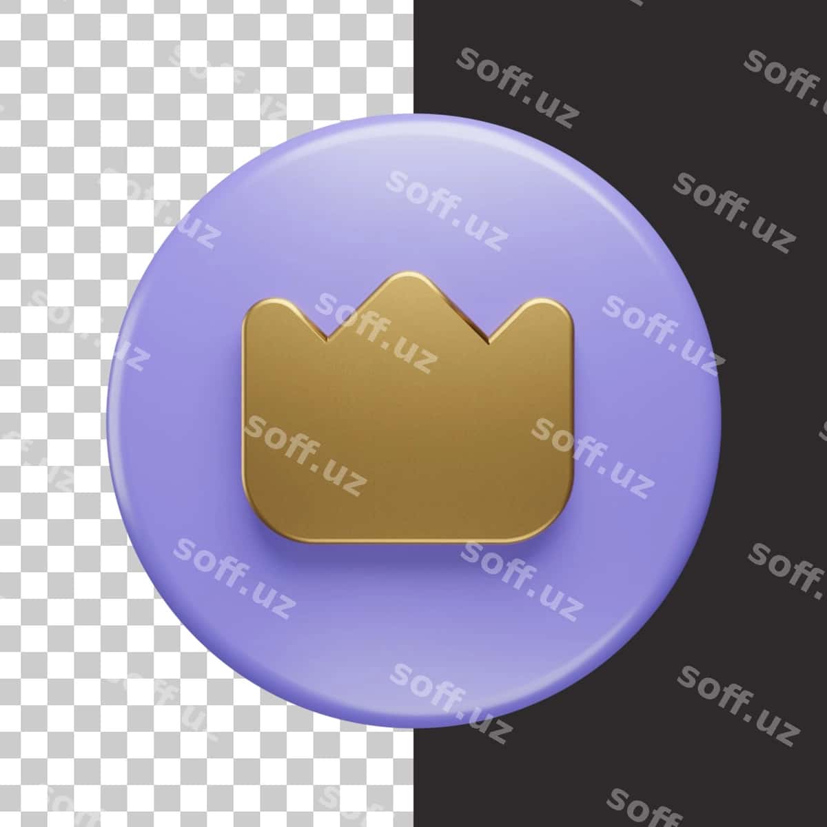 Toj belgisi 3D renderlash | Crown icon 3d rendering 1