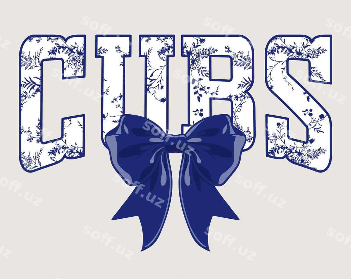 Cubs coquette kamon gul frantsuz toile | Cubs coquette bow floral french toile 1