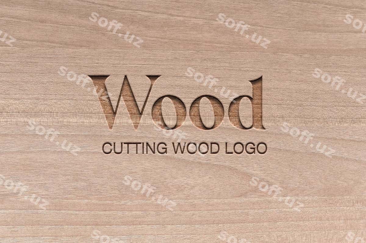Xin kesish logotip mockup | Cutting wood logo mockup 1