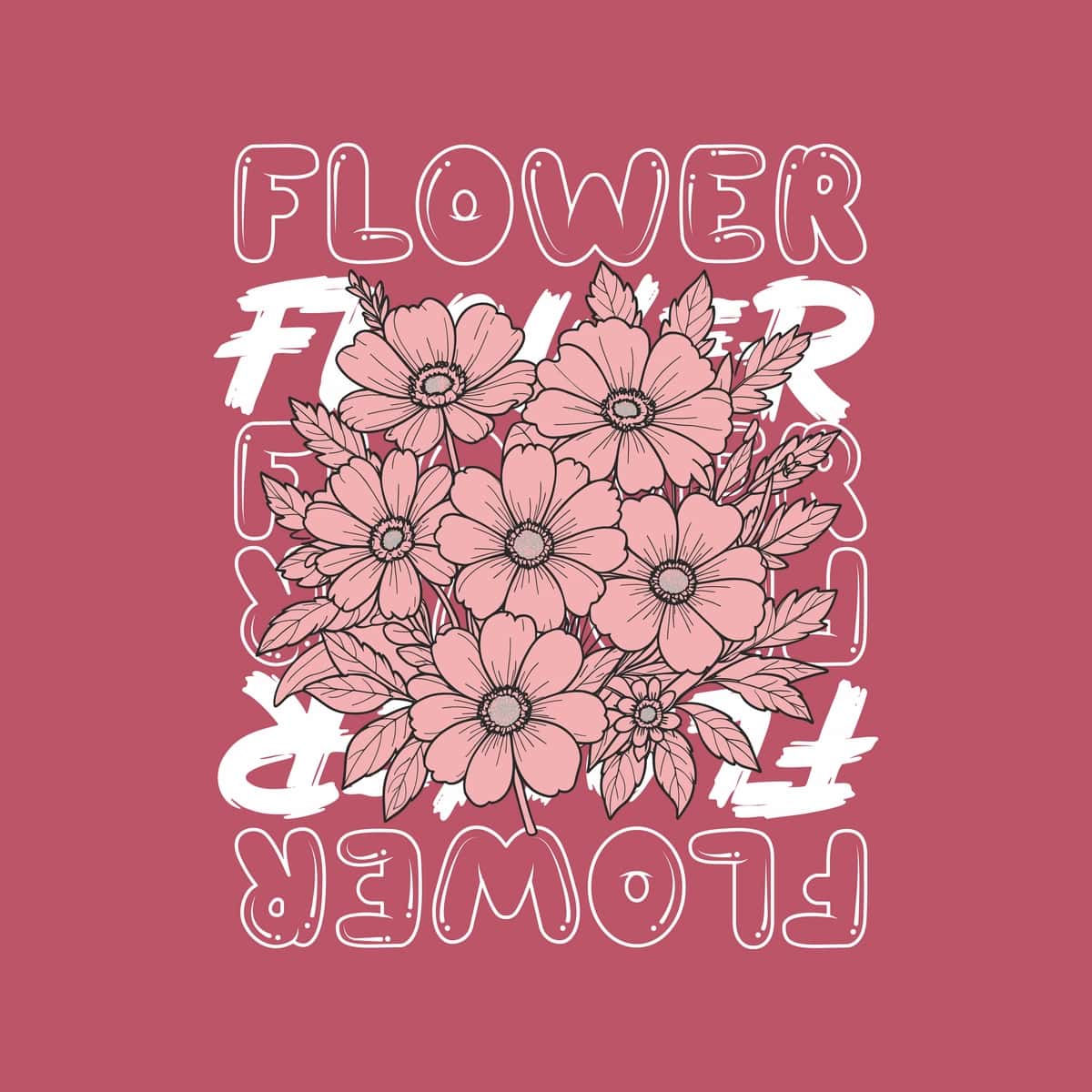 "Gulla, bu" yozuvi tushirilgan pushti gul | Pink flower with words flower it 1
