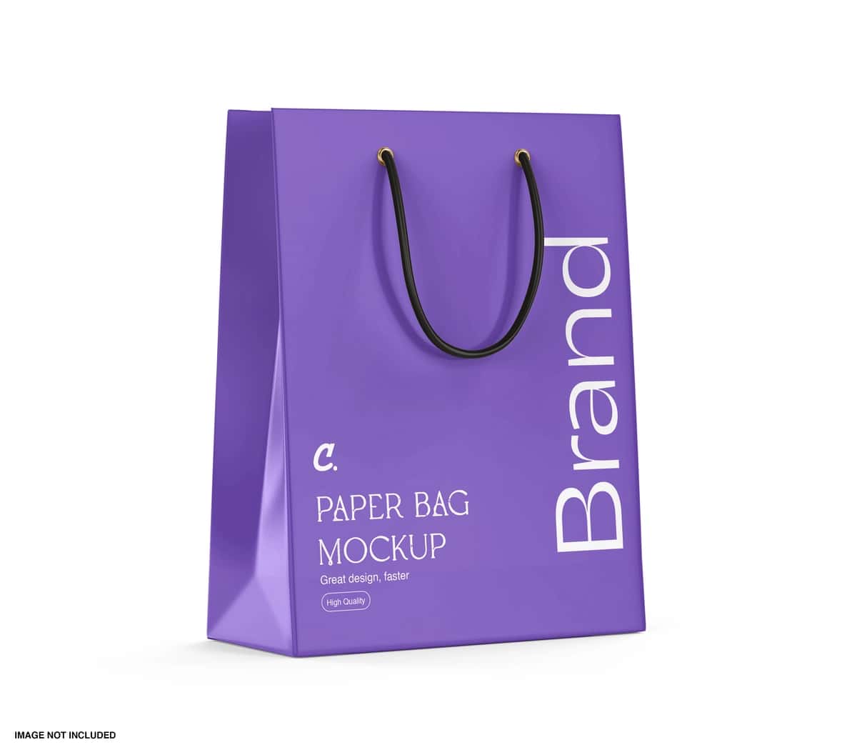 Arqon tutqichi maketi bilan qog'oz xarid qilish sumkasi | Paper shopping bag with rope handle mockup 1