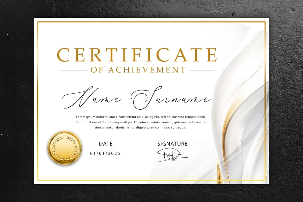 Gradient nafis sertifikat shabloni | Gradient elegant certificate template 1