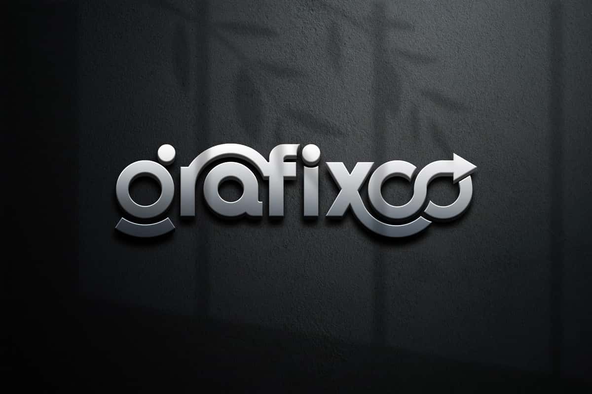 3D shisha logotip maket pds | 3d glass logo mockup pds 1
