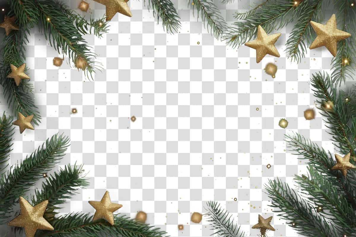 Png yashil fon Rojdestvo shoxlari oltin | Png green background christmas branches golden 1