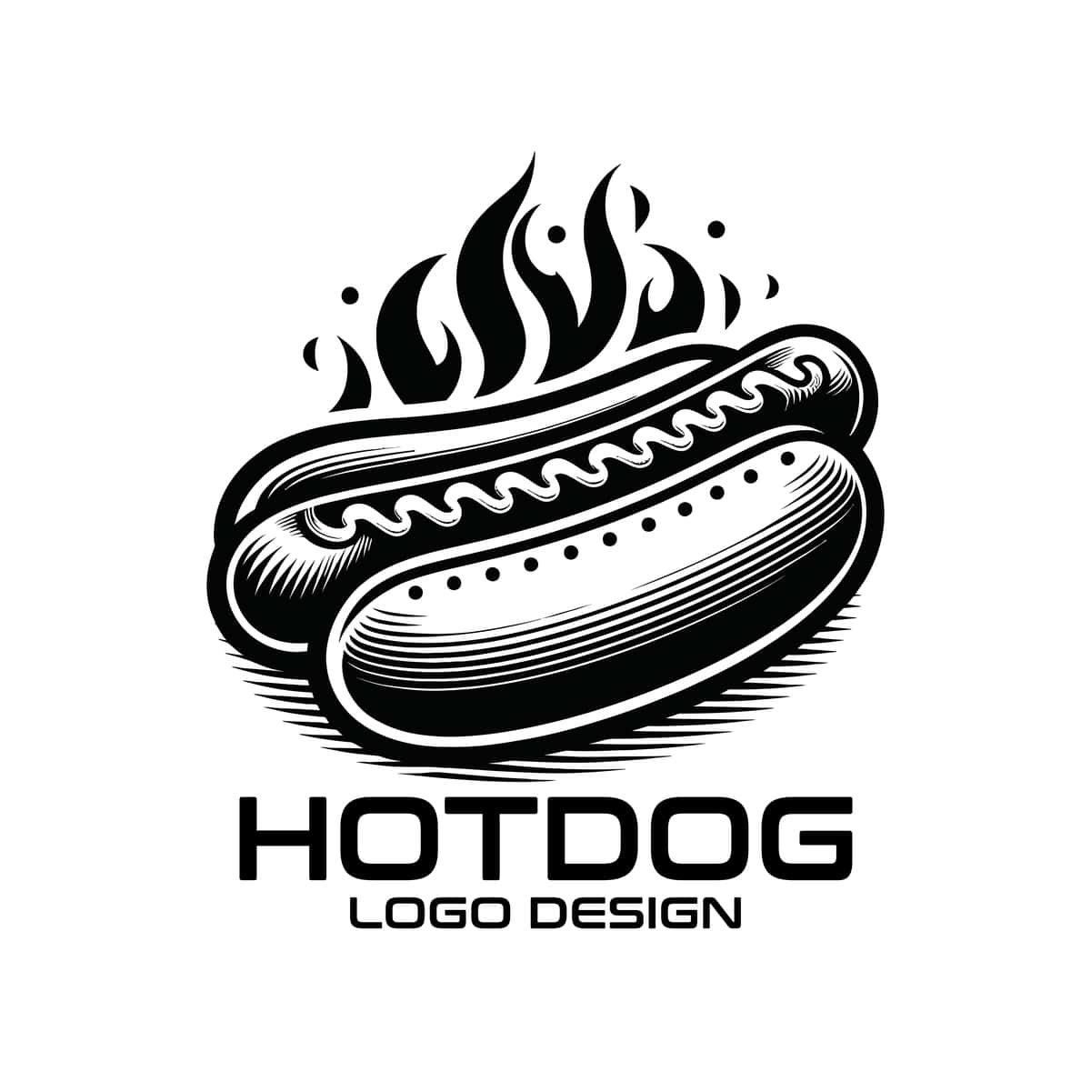 Hot-dog vektor logotipi dizayni | Hot dog vector logo design 1