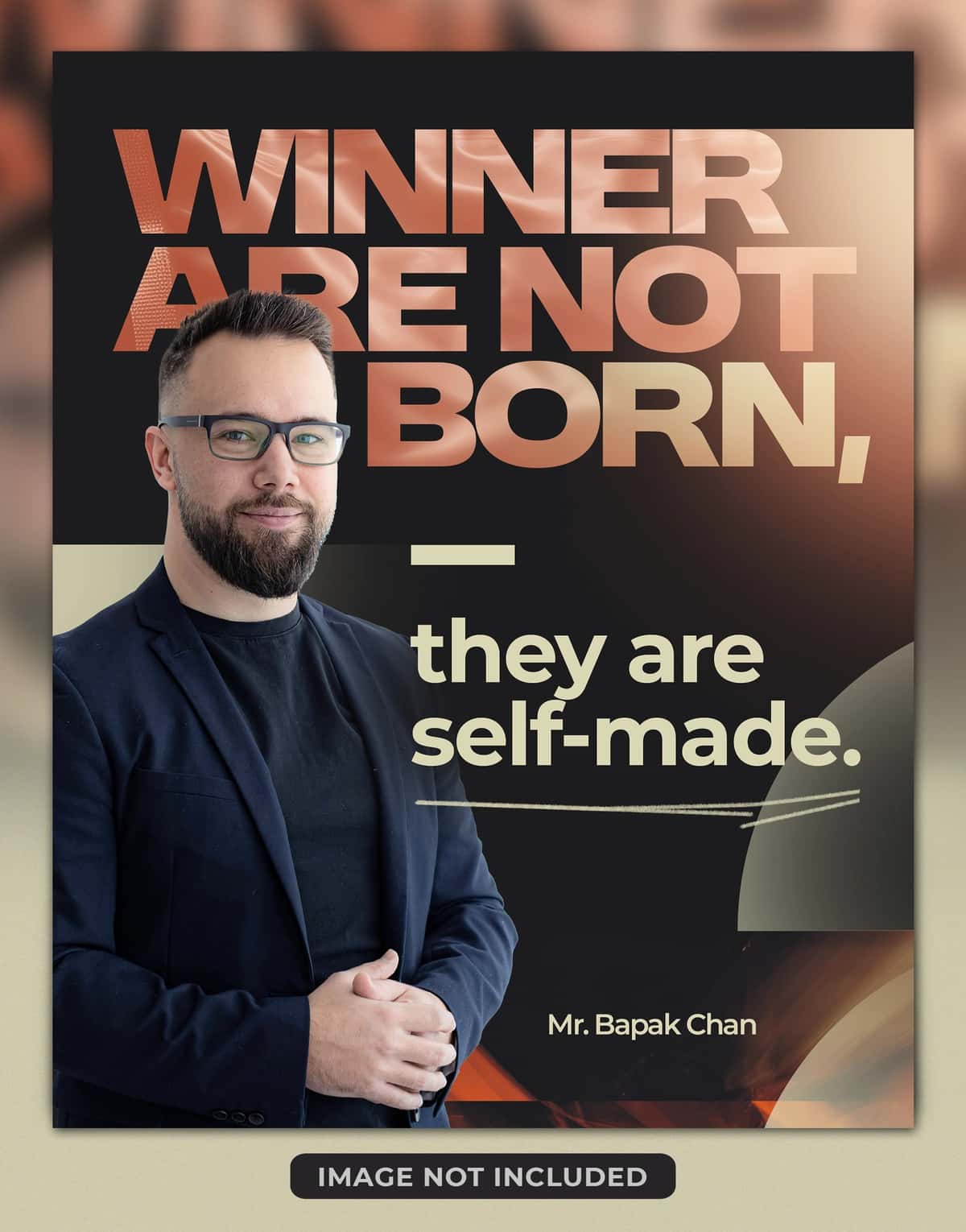 Korporativ motivatsion taklif varaqasi shabloni | Corporate motivational quote flyer template 1