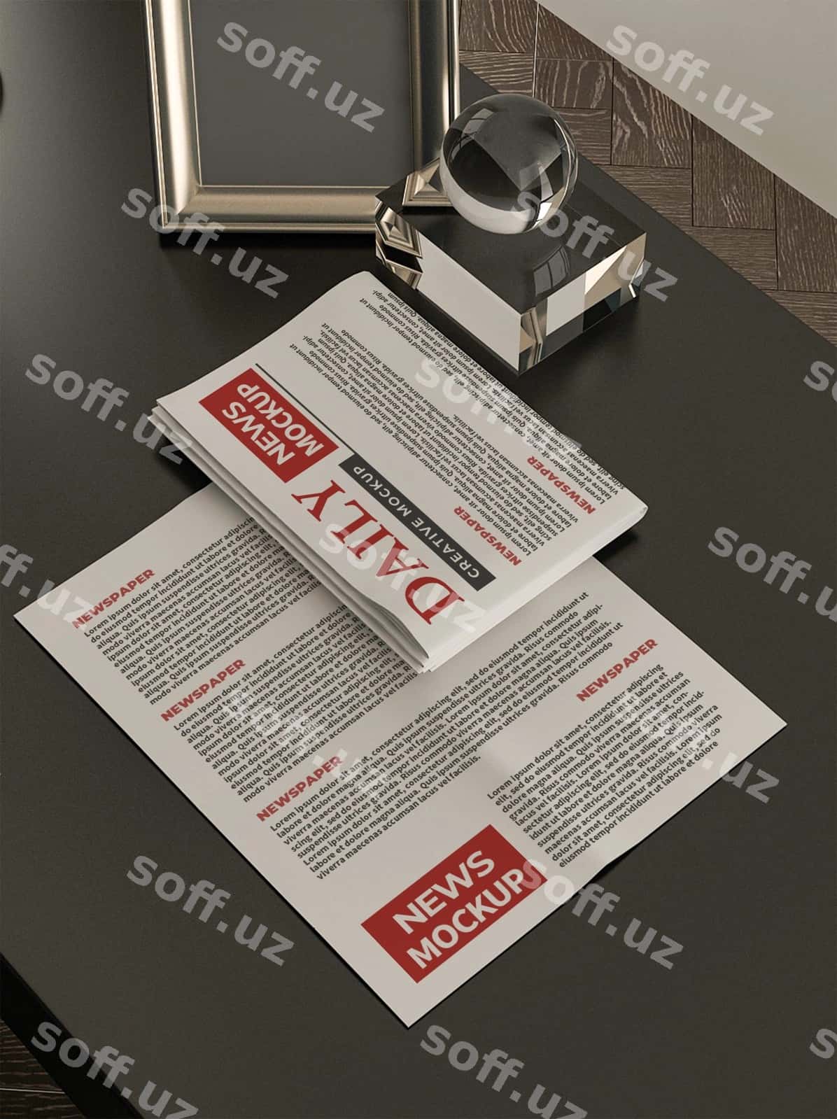 Kundalik gazeta maketi shabloni | Daily newspaper mockup template 1