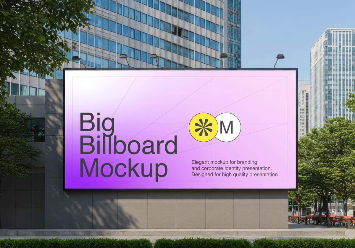 Billboard maketi shahar muhiti | Billboard mockup urban environment 1