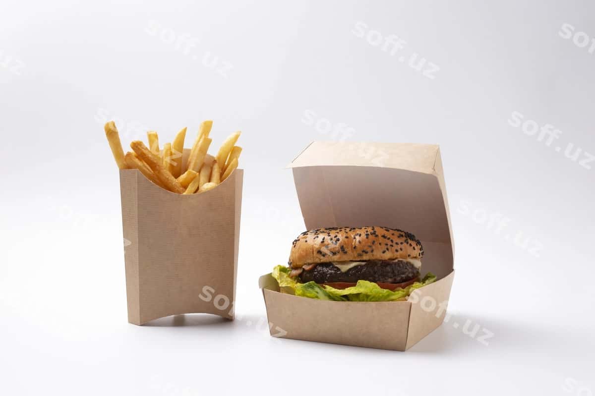 Mazali burger fri joylashtirilgan | Delicious burger fries arrangement 1
