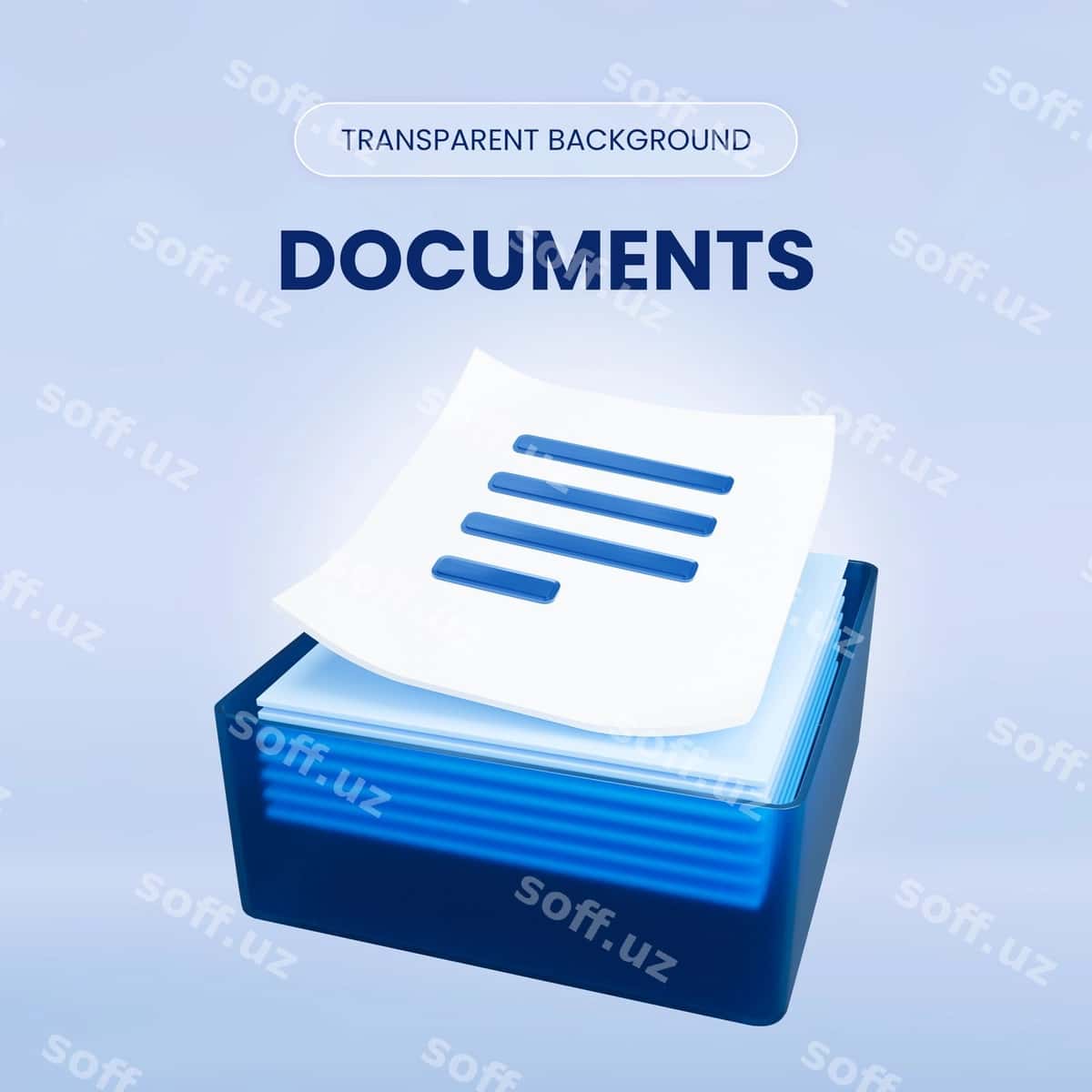 Hujjatlar 3d renderlash illyustratsiyasi | Documents 3d rendering illustration 1