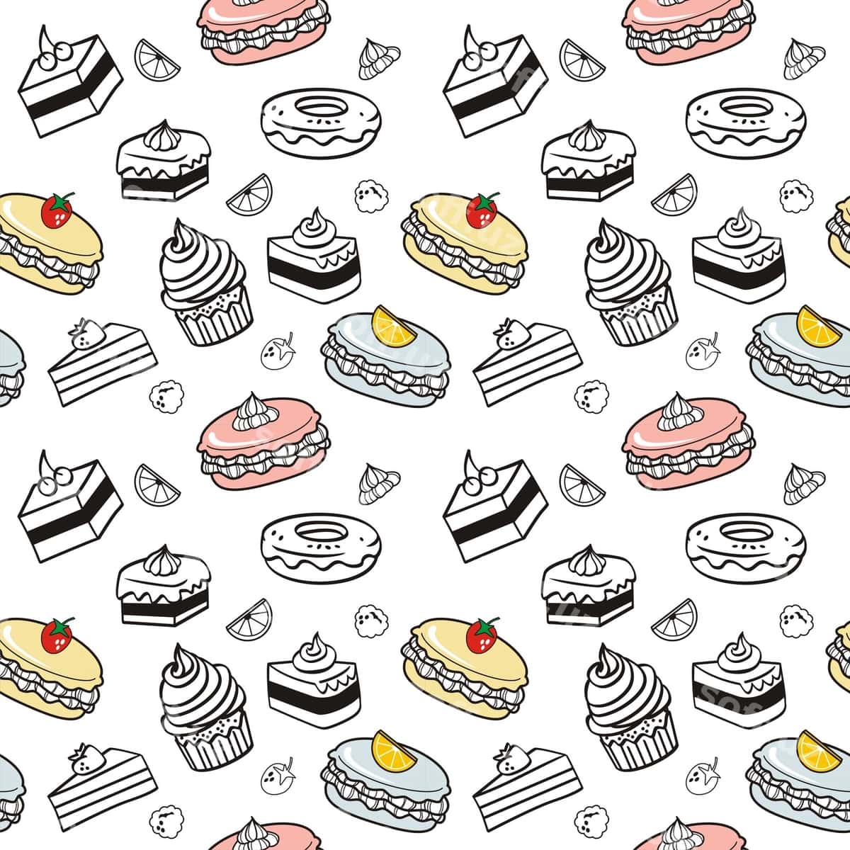 Donuts choksiz naqsh | Donuts seamless pattern 1