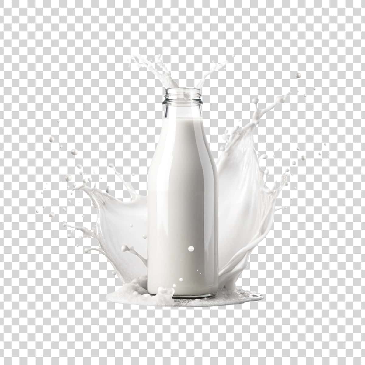 Oq fonli shisha shisha sut | Glass bottle milk with white background 1
