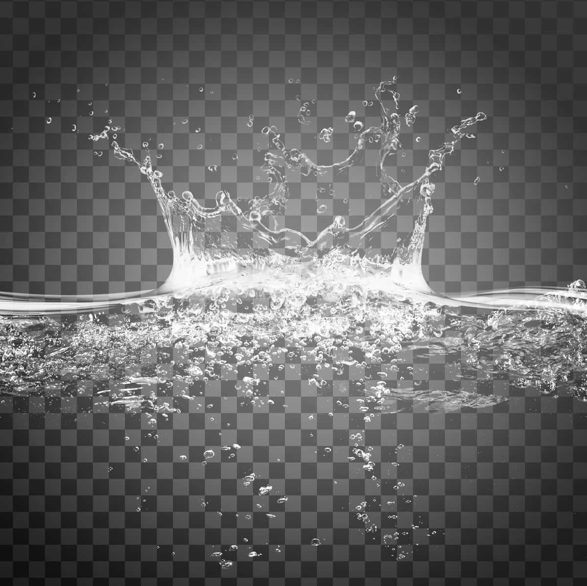 Shaffof fonda to'lqinli suv chayqalishi | Water splash with ripples isolated transparent background 1