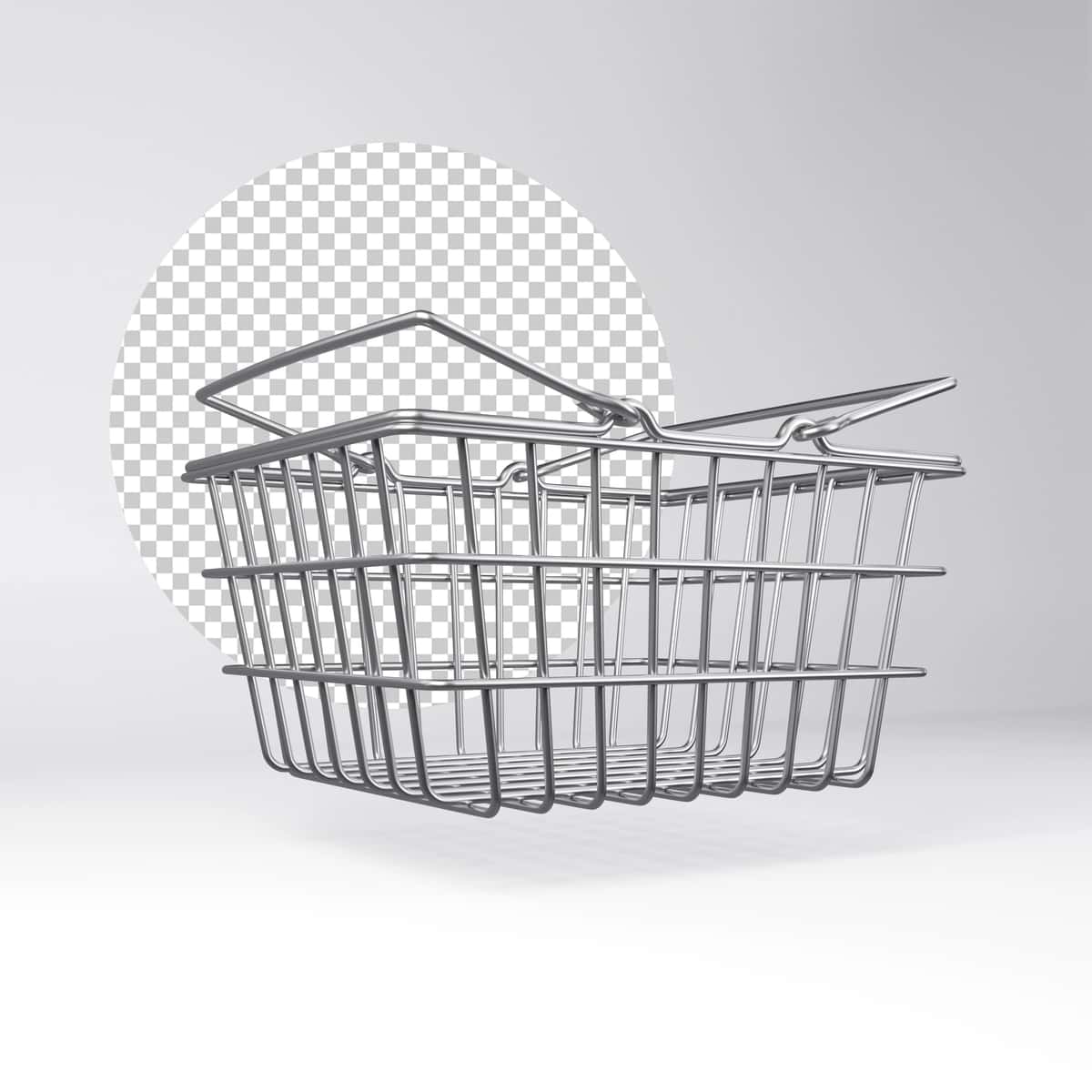 Zamonaviy simli xarid qilish savatchasi displeyi | Modern wire shopping basket display 1