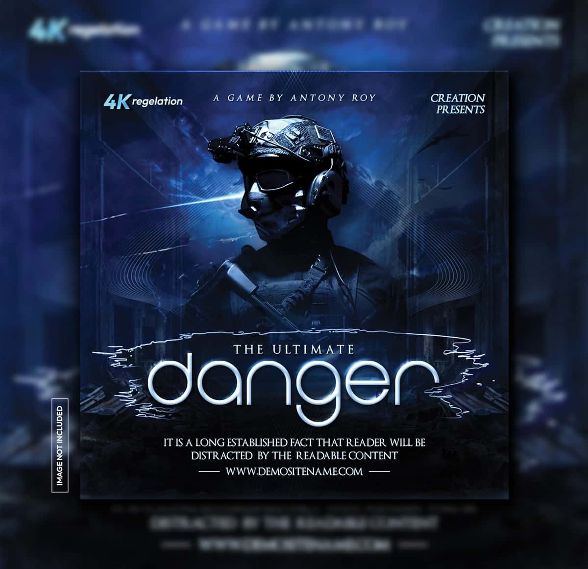 Xavfli o'yin posteri ijtimoiy media posti | Danger gaming poster social media post 1