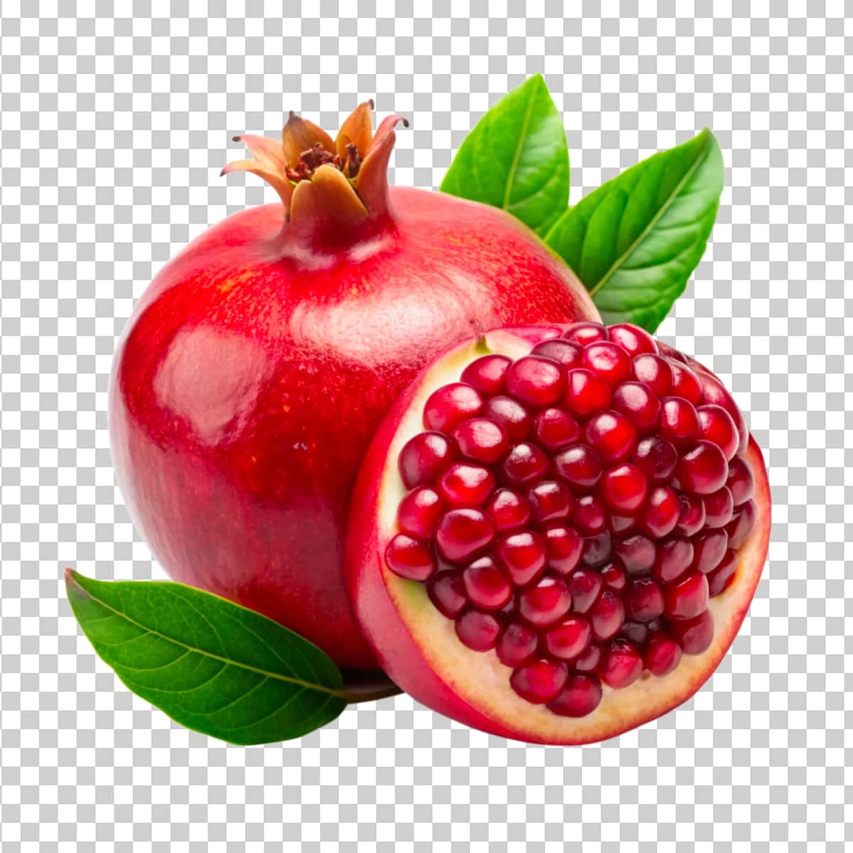 Yangi anor haqiqiy izolyatsiya qilingan oq fon | Fresh pomegranate realistic isolated white background 1