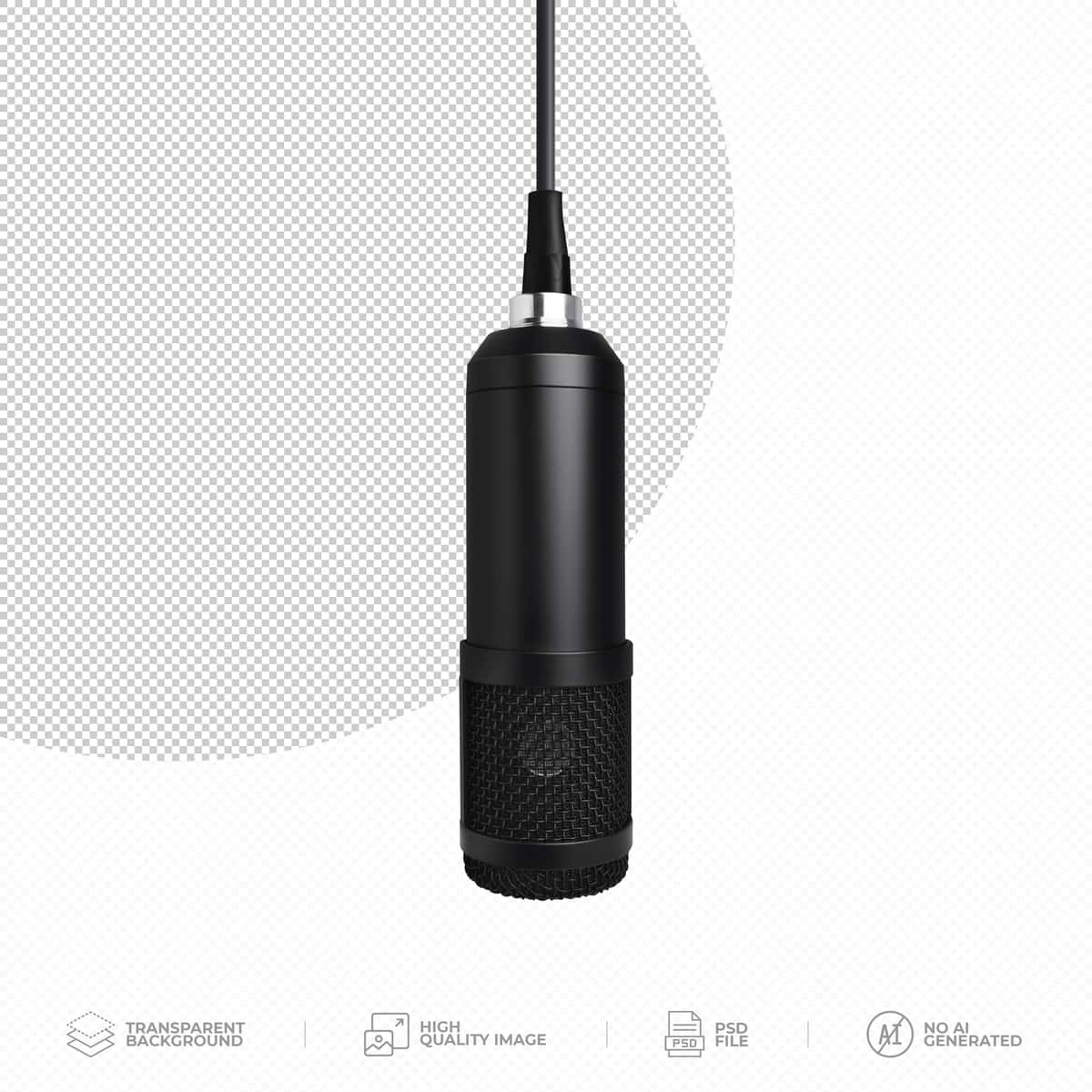 Podcast studio mikrofoni izolyatsiya qilingan shaffof fon | Podcast studio microphone isolated transparent background 1