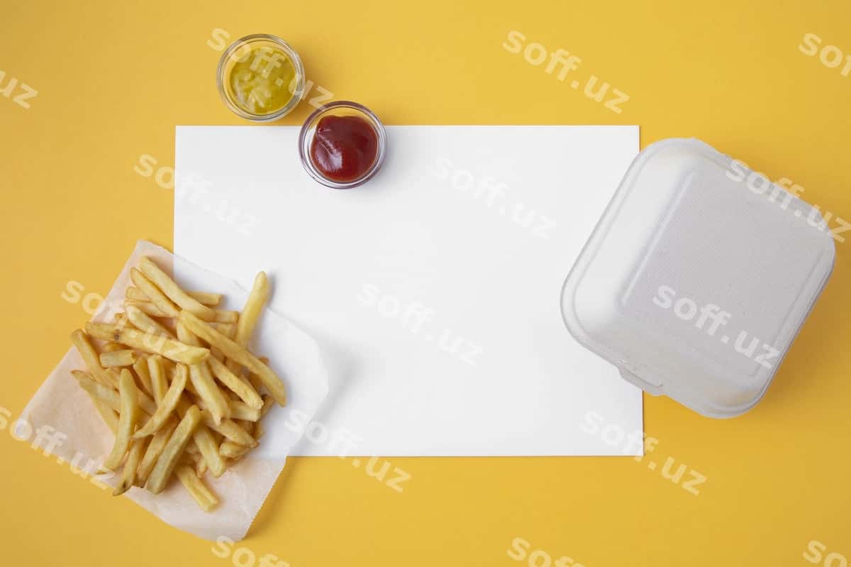 Ekologik burger qutisi maketi dizayni | Eco burger box mockup design 1