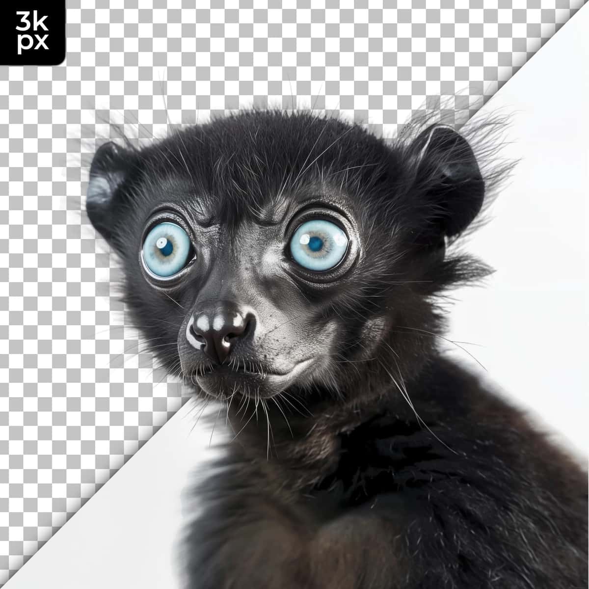 Ko'k ko'zlari qora burunli qora fon rasmli mushuk | Cat with blue eyes black nose with black background with picture 1