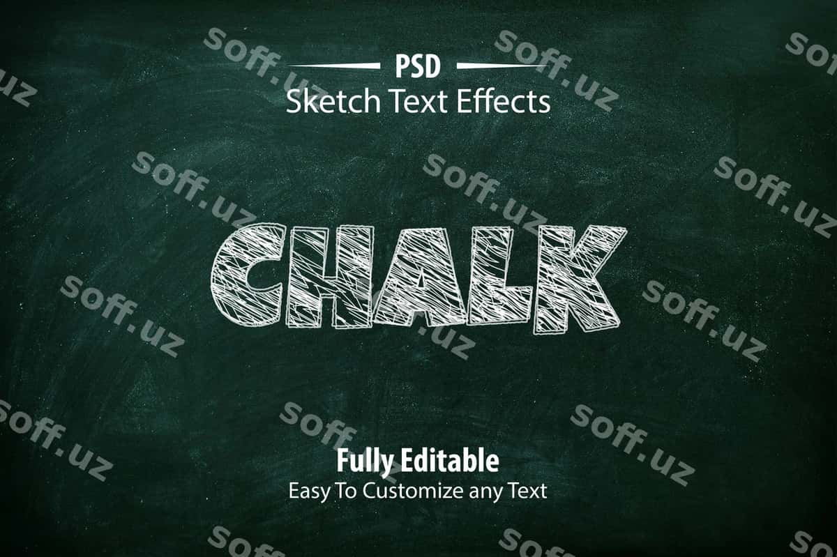Tahrirlanadigan eskiz matn uslublari effekti | Editable sketch text styles effect 1