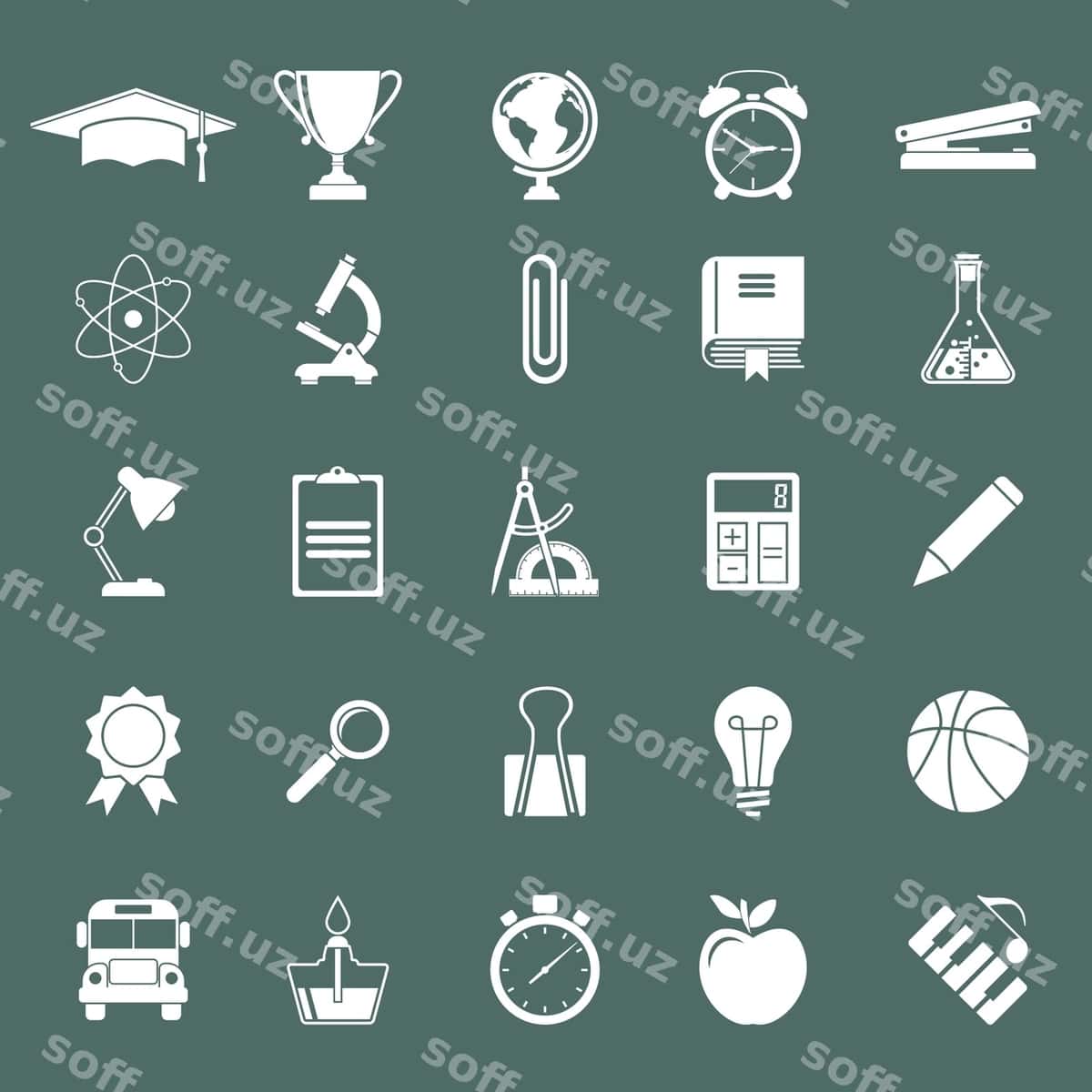 Ta'lim ikonkalar vektori | Education icons vector 1