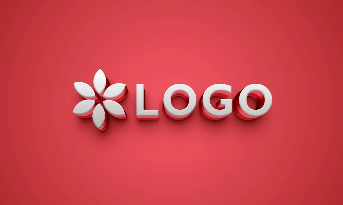 Haqiqiy premium toza oddiy korporativ 3D bepul tahrirlanadigan logotip maketi | Realistic premium clean simple corporate 3d free editable logo mockup 1