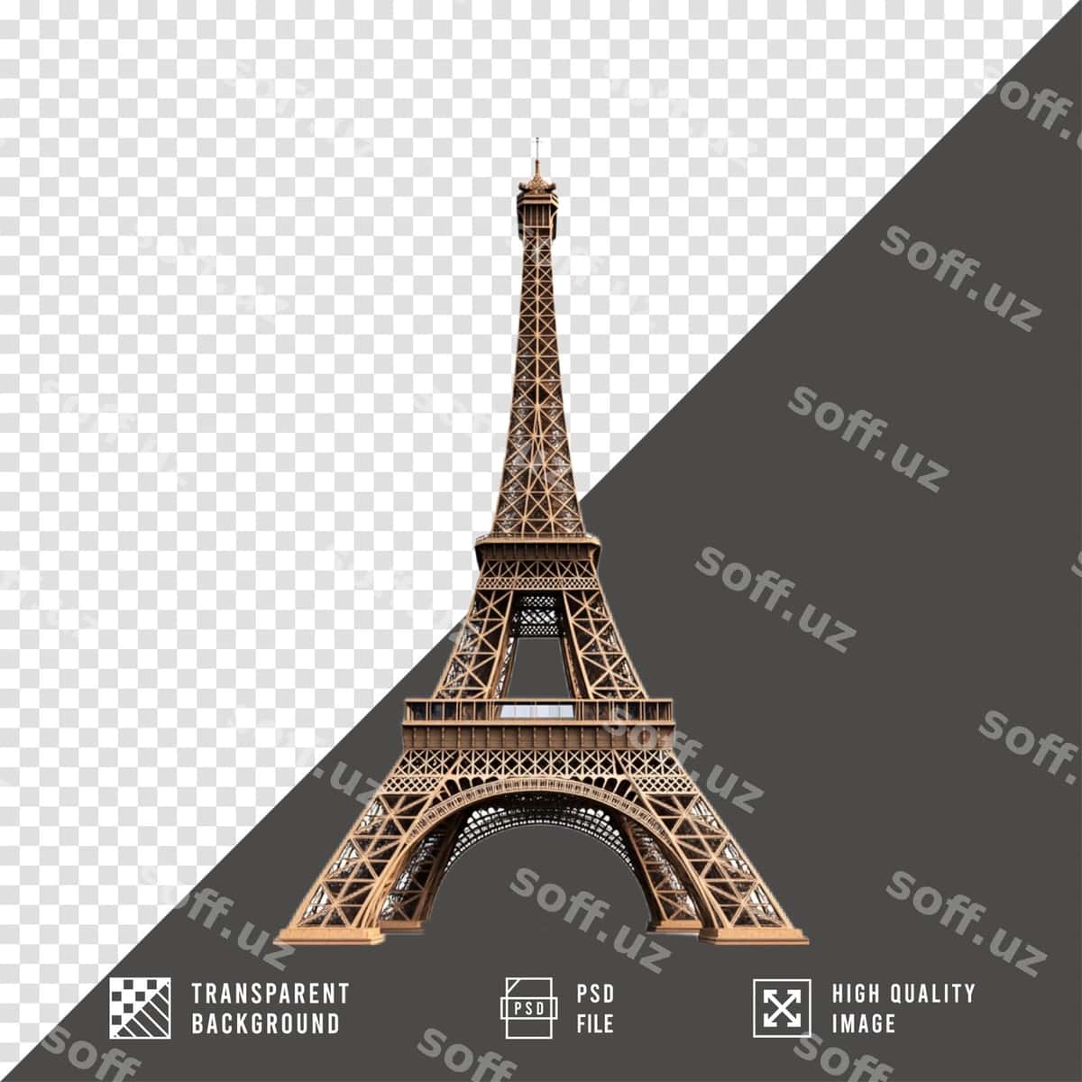 Eyfel minorasining shaffof foni | Eiffel tower transparent background 1