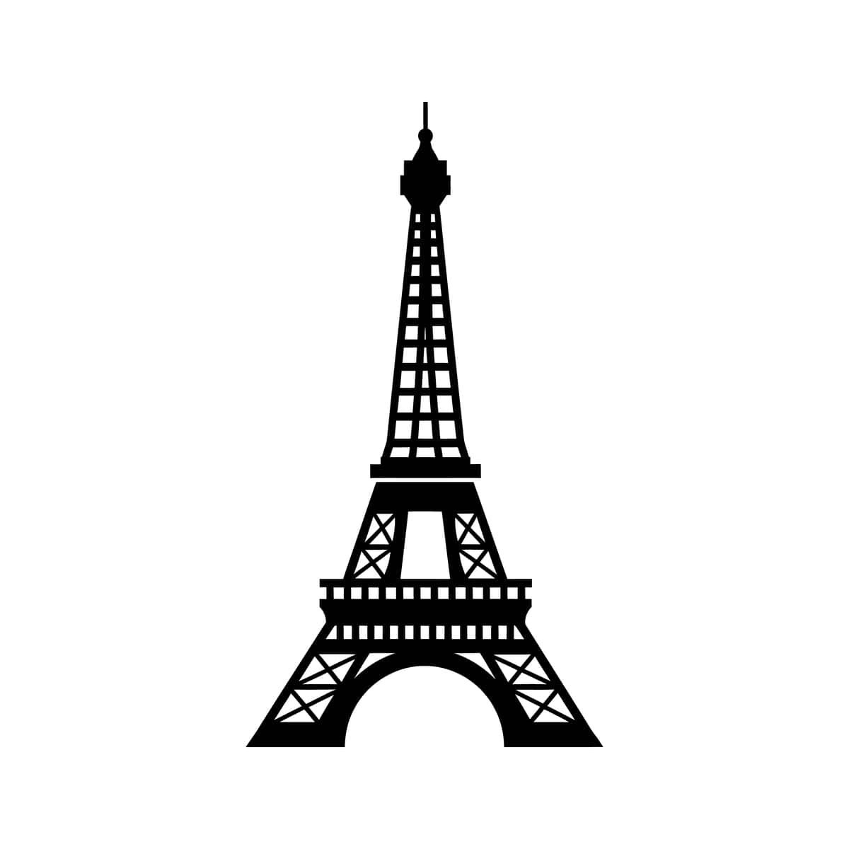 Fransiyaning me'moriy Eyfel minorasi vektor grafikasi | Architectural eiffel tower vector graphic france 1