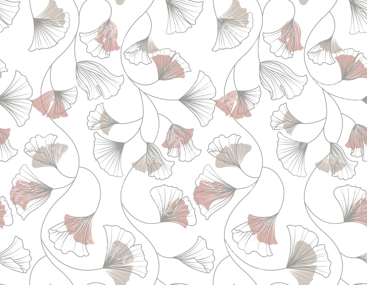 Naqshinkor ginkgo barglari choksiz naqsh bilan | Elegant ginkgo leaves seamless pattern 1