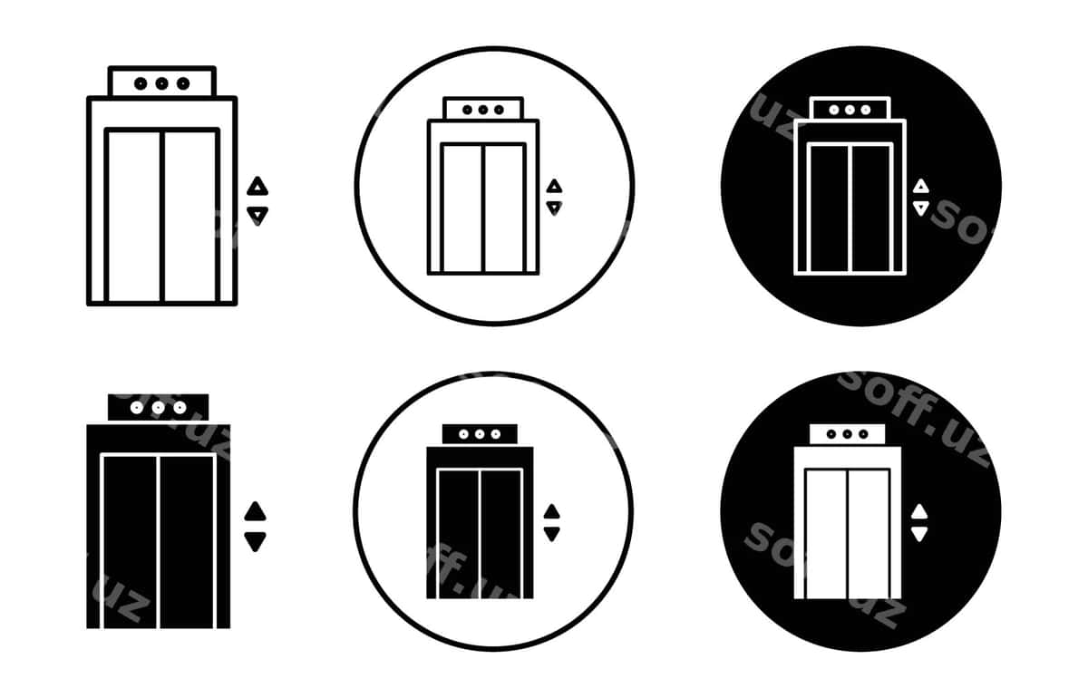Lift ikonasi konturi tekis ikonasi | Elevator icon outline flat icon 1