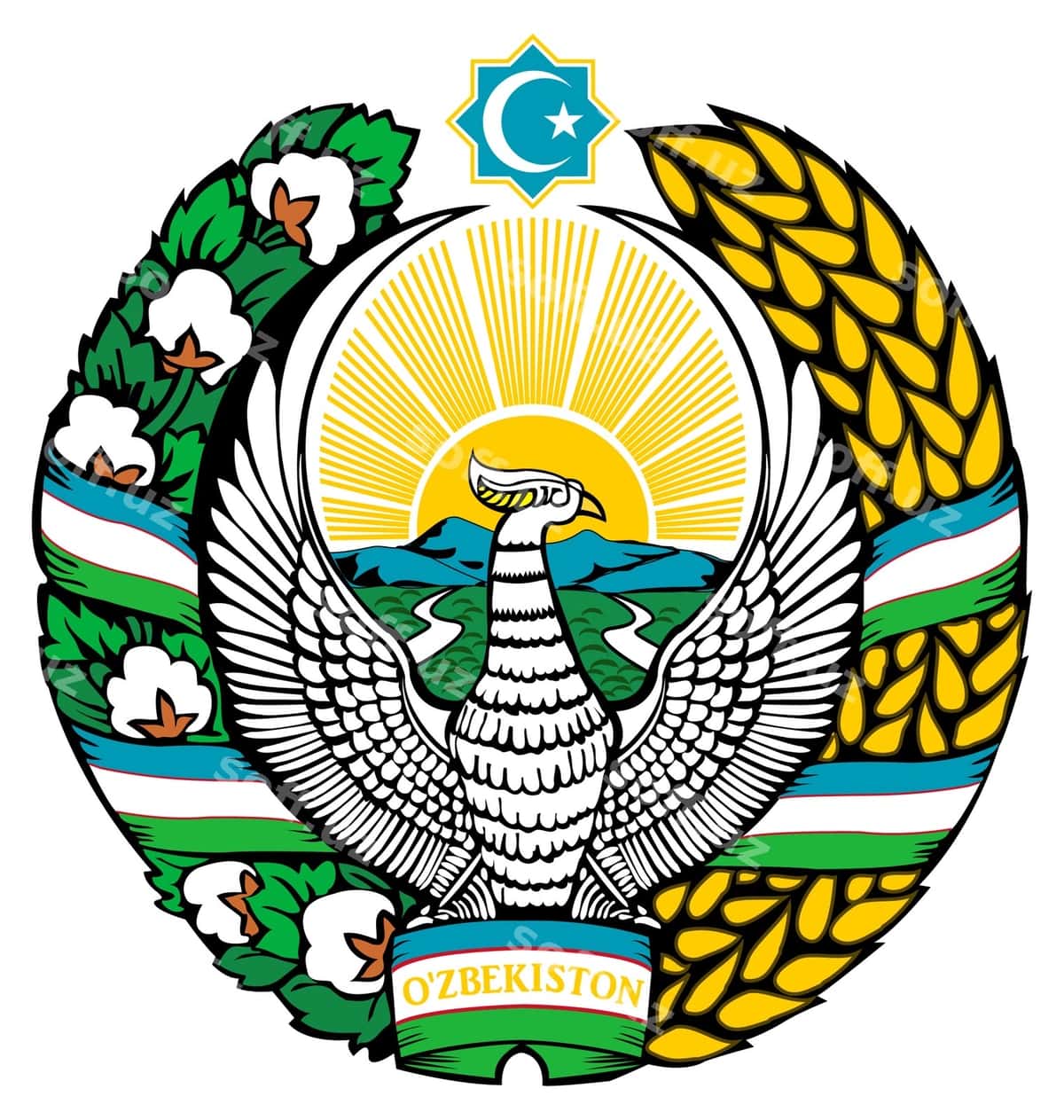 O'zbekiston gerbi | Emblem uzbekistan 1