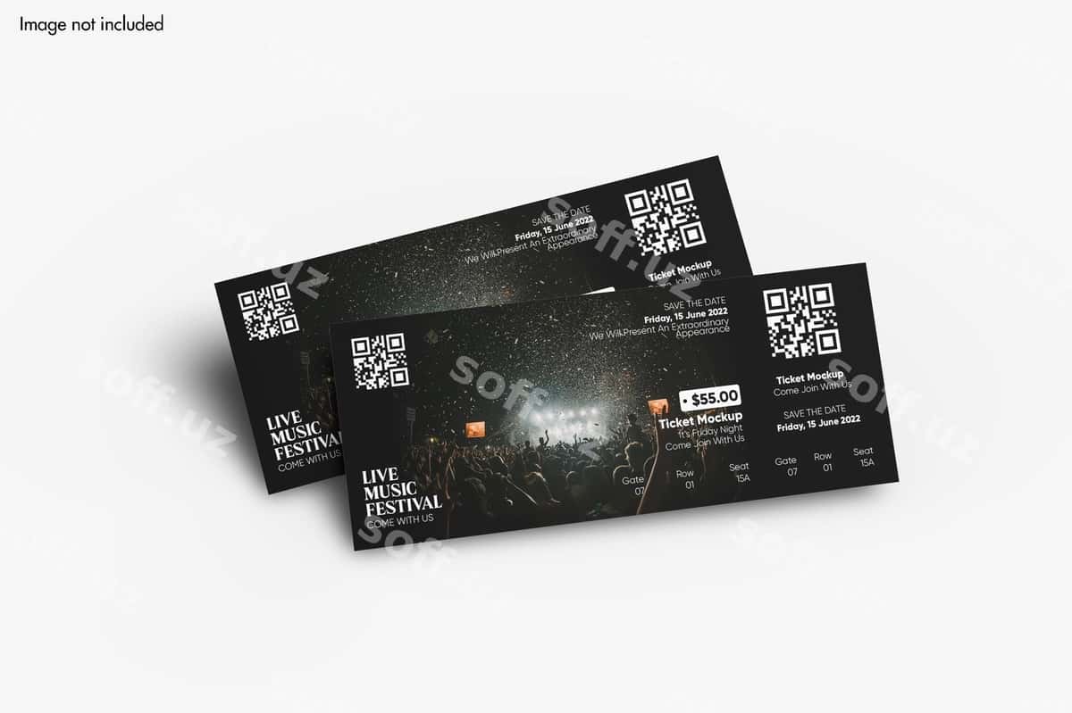 Sovuq chipta prototipi | Event ticket mockup 1