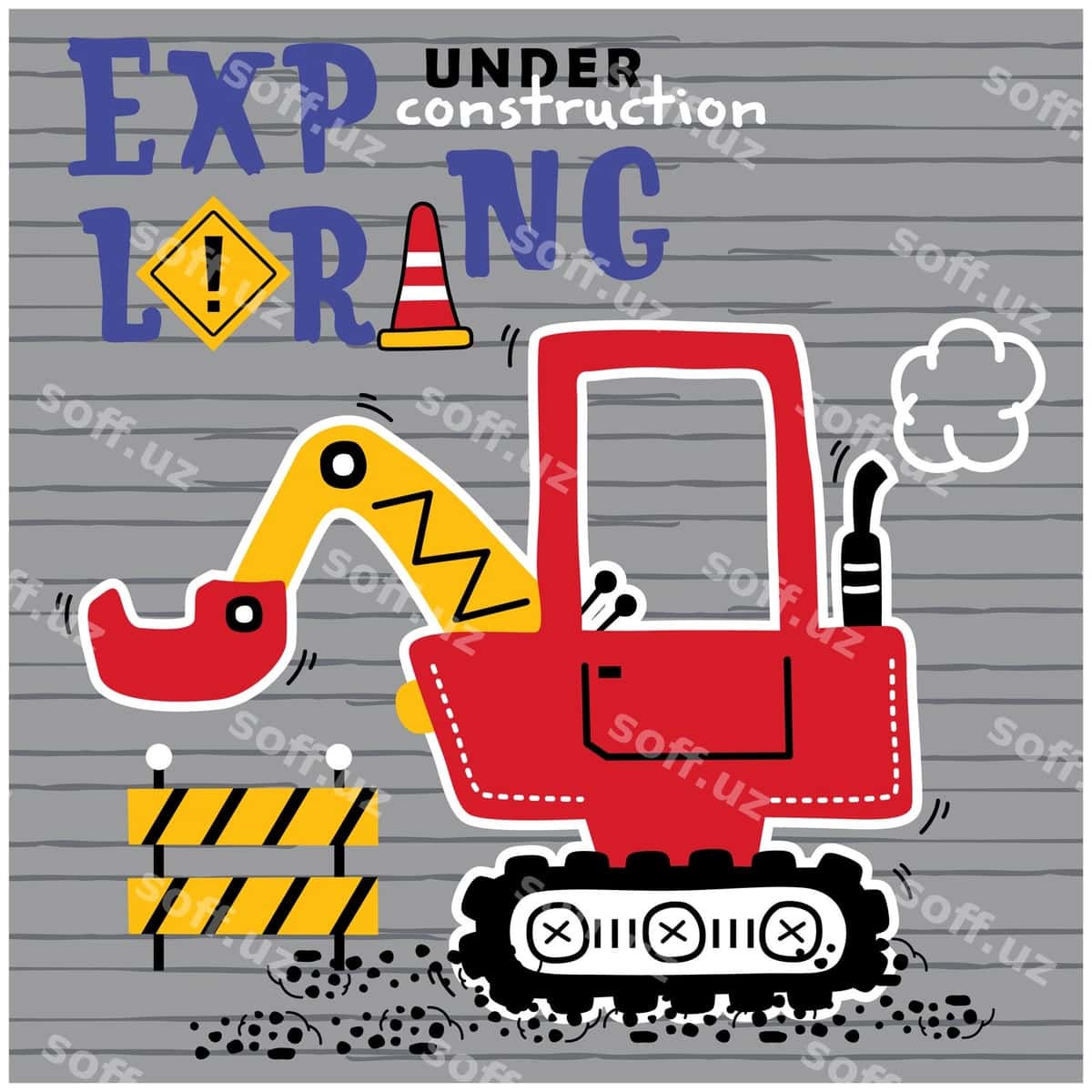 Ekskavator ish zonasidagi komik multfilm | Excavator work zone funny cartoon 1