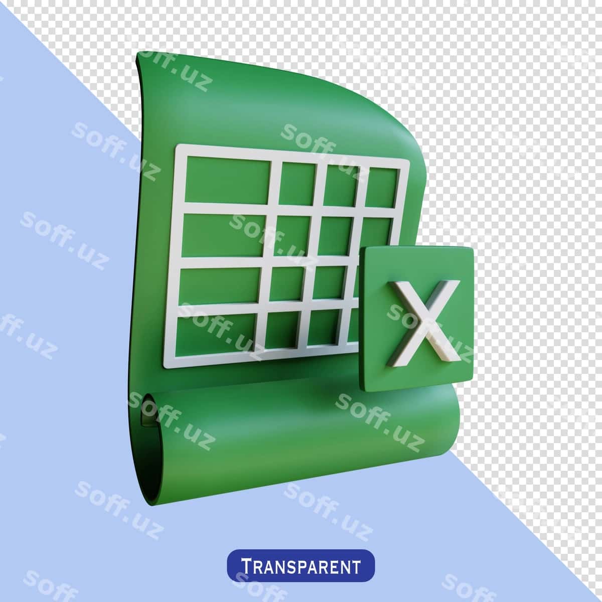 3D uslubidagi Excel belgisi | Excel icon with 3d style 1
