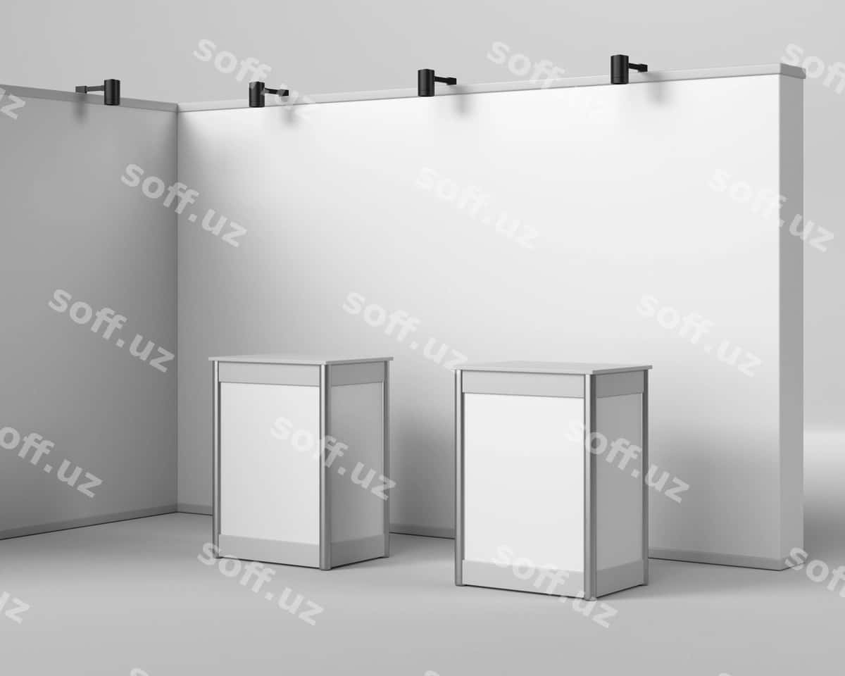 Ekspozitsiya stend model joylashuvi | Exhibition stand mock up arrangement 1