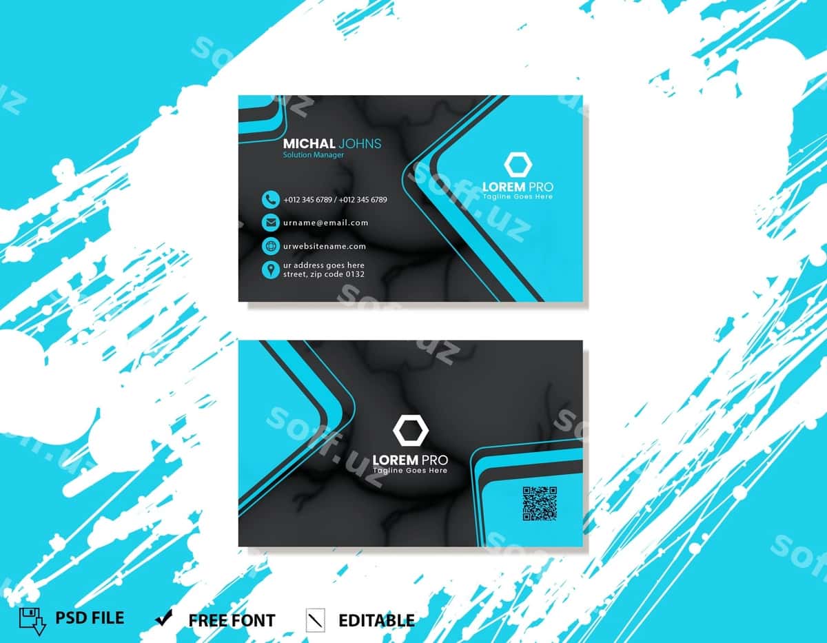 Diqqatga sabab bo'ladigan zamonaviy biznes karta | Eye catching modern business card 1