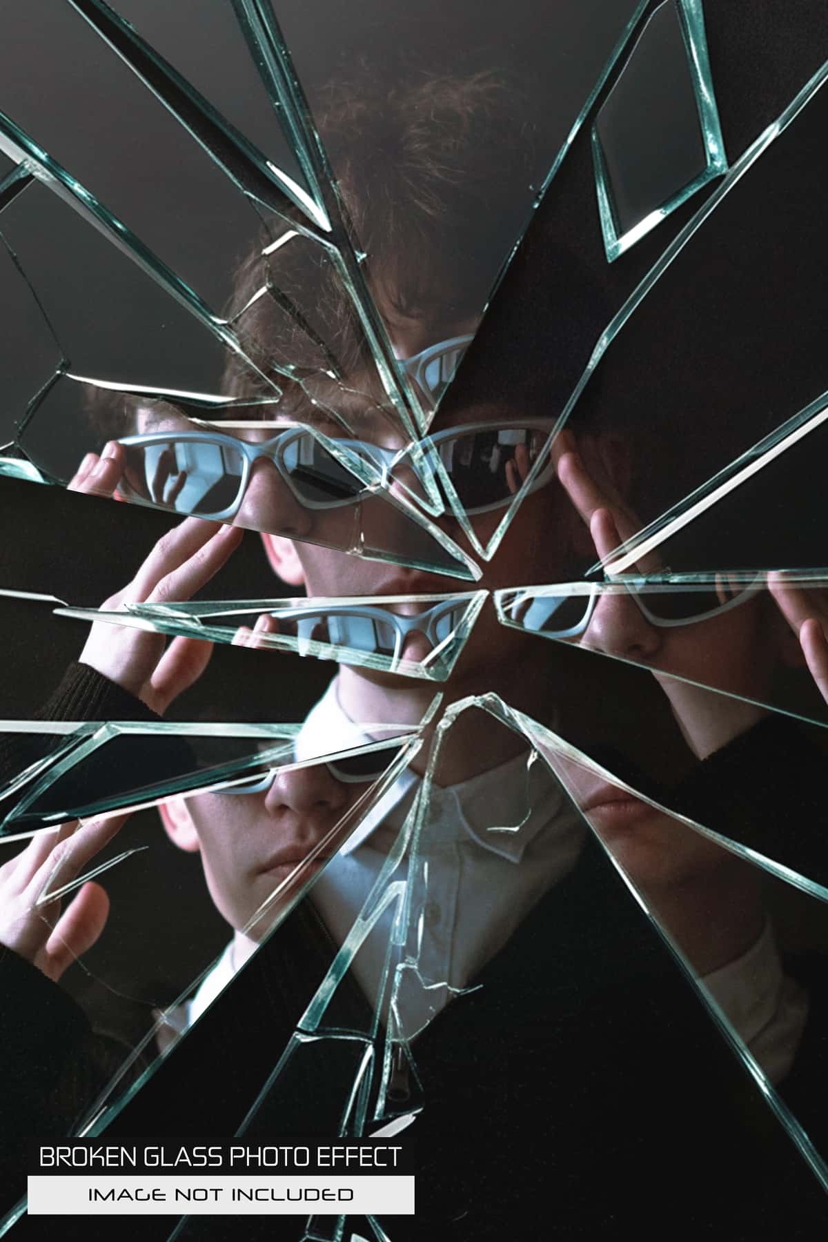 Buzilgan shisha foto effekti | Broken glass photo effect 1