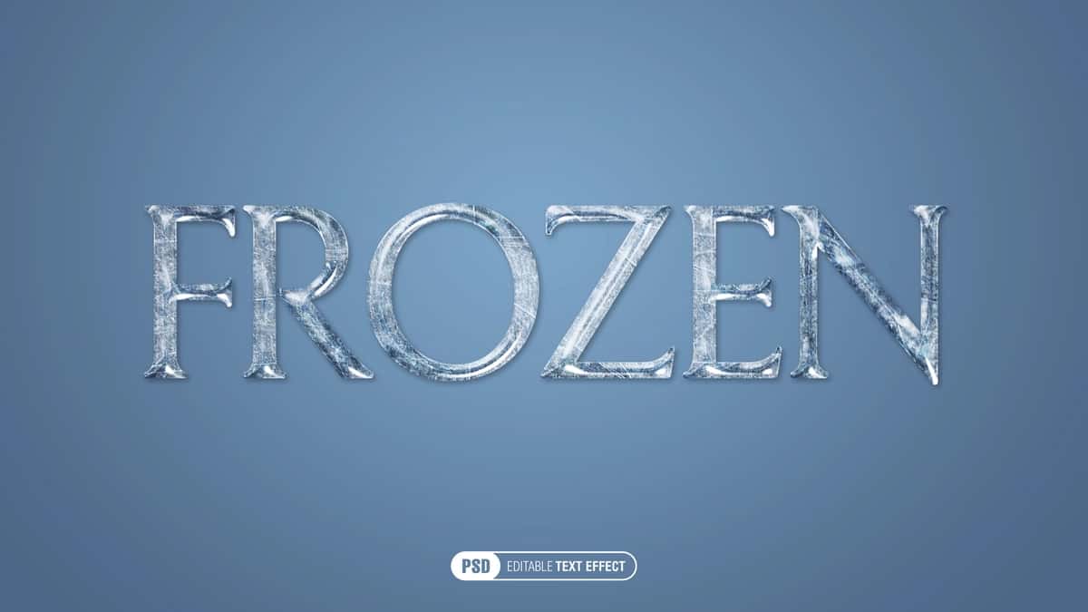 Muzlatilgan matn effekti | Frozen text effect 1