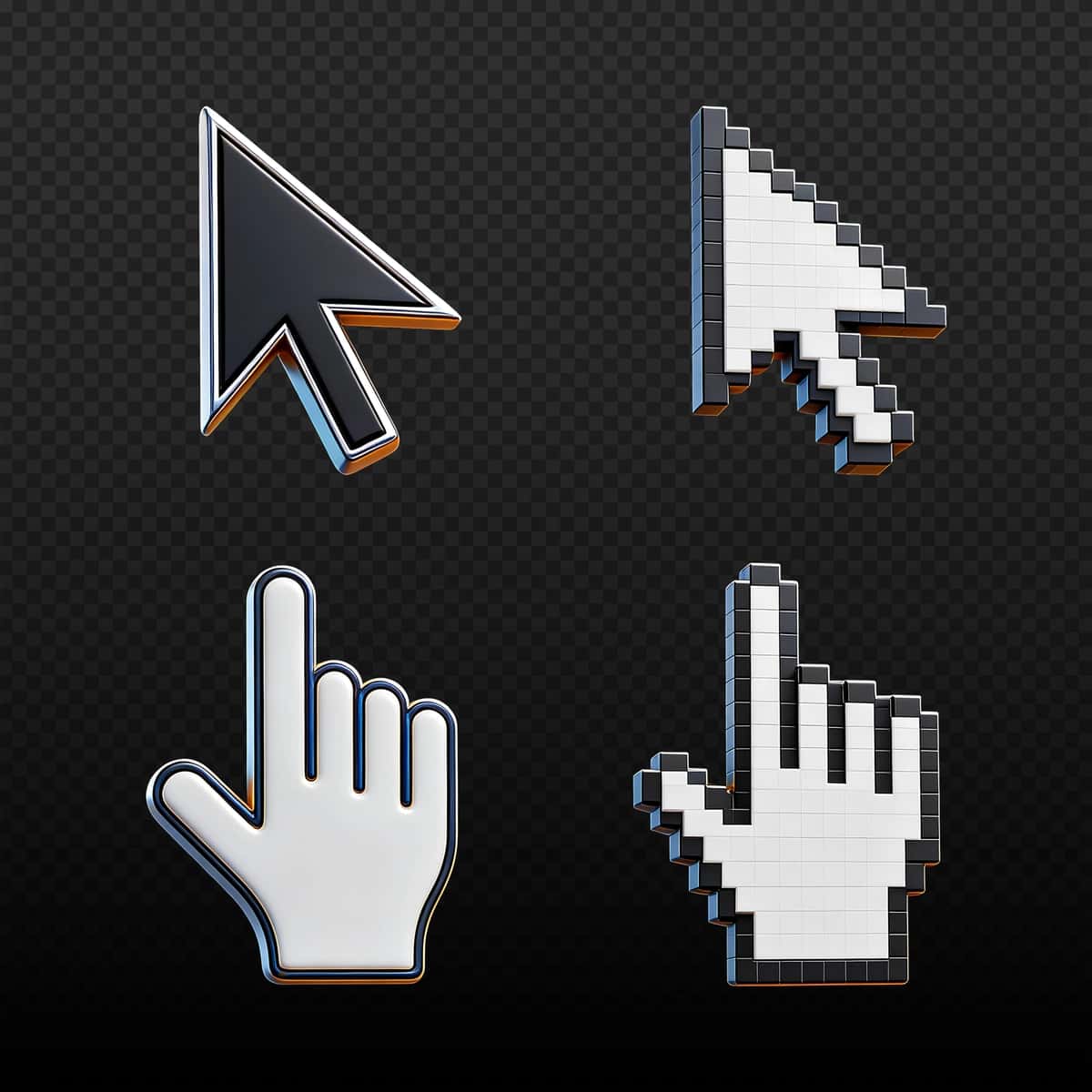 Zamonaviy klassik kompyuter sichqoncha kursorlari to'plami | Modern classic computer mouse cursors collection 1