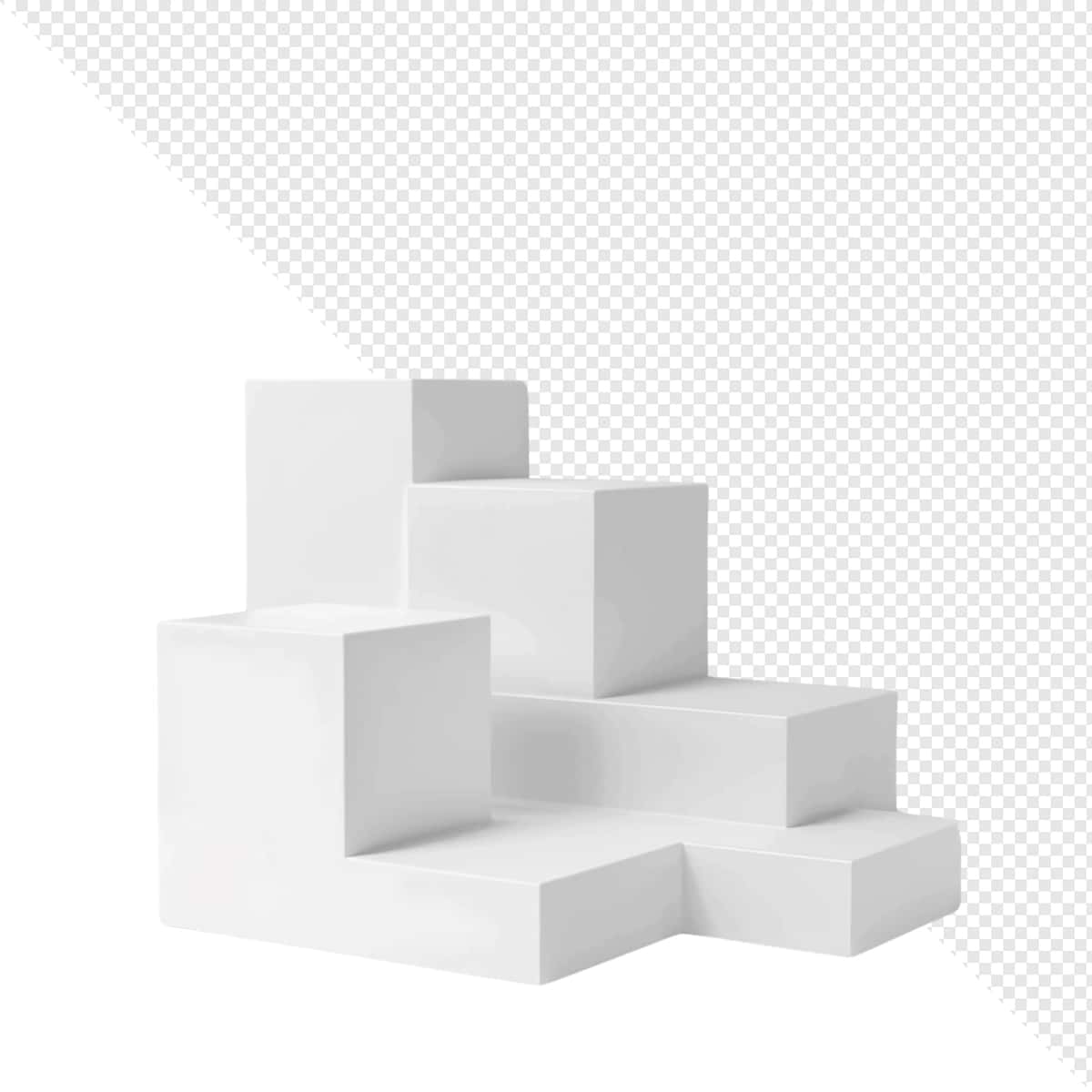 Oq kubli podium maketi | White cube podium mockup 1