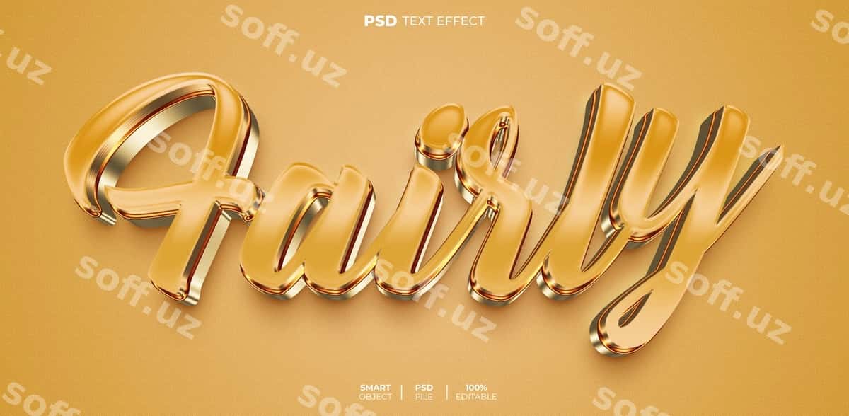 Feyray 3d tahrir qilish mumkin matn effekti | Fairy 3d editable text effect 1