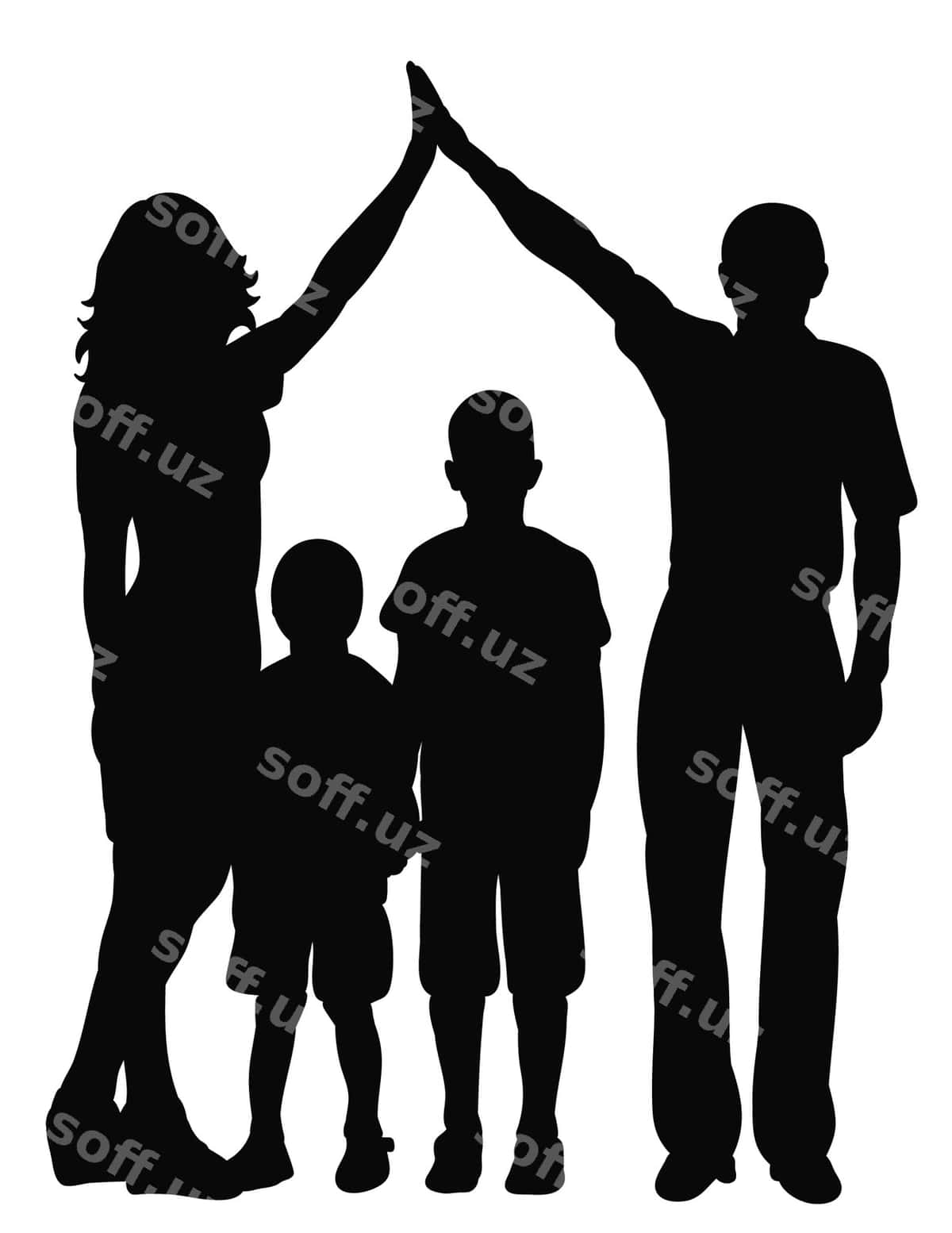 Oilavi vektor silueti | Family vector silhouette 1