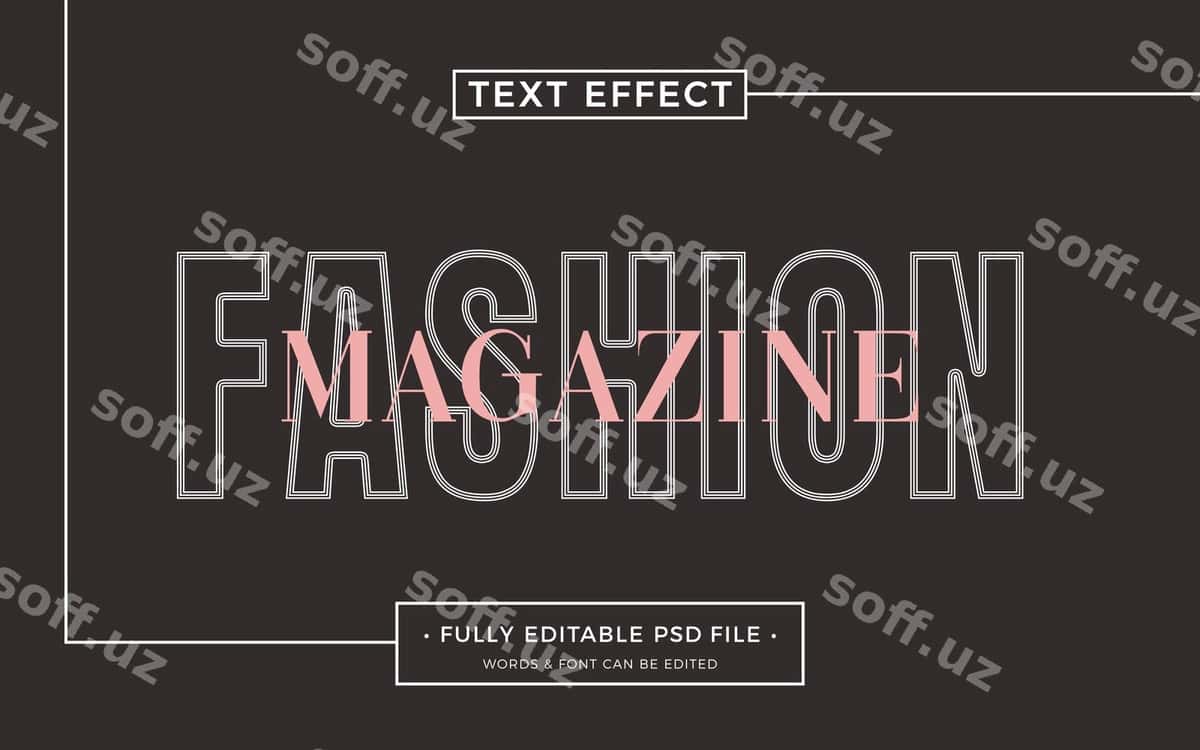 Moda jurnali matn effekti | Fashion magazine text effect 1