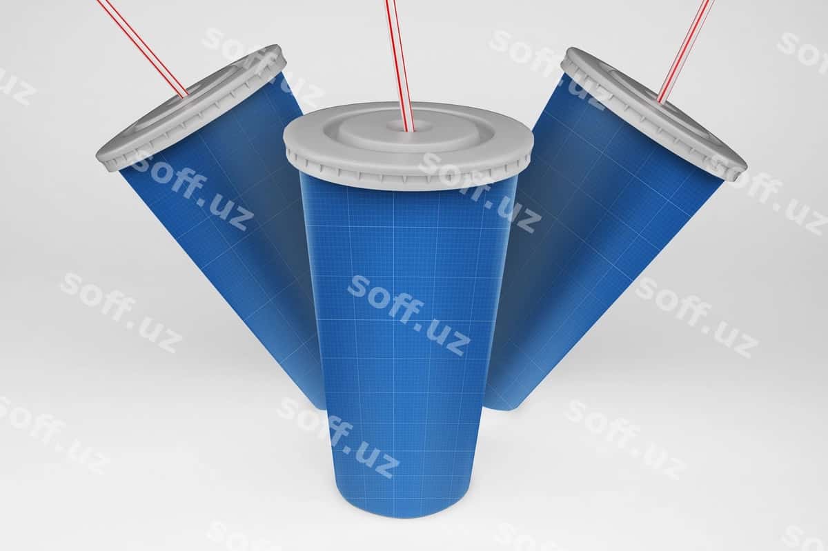 Fast food stakanchiklar mockup namunasi | Fast food cups mockup 1