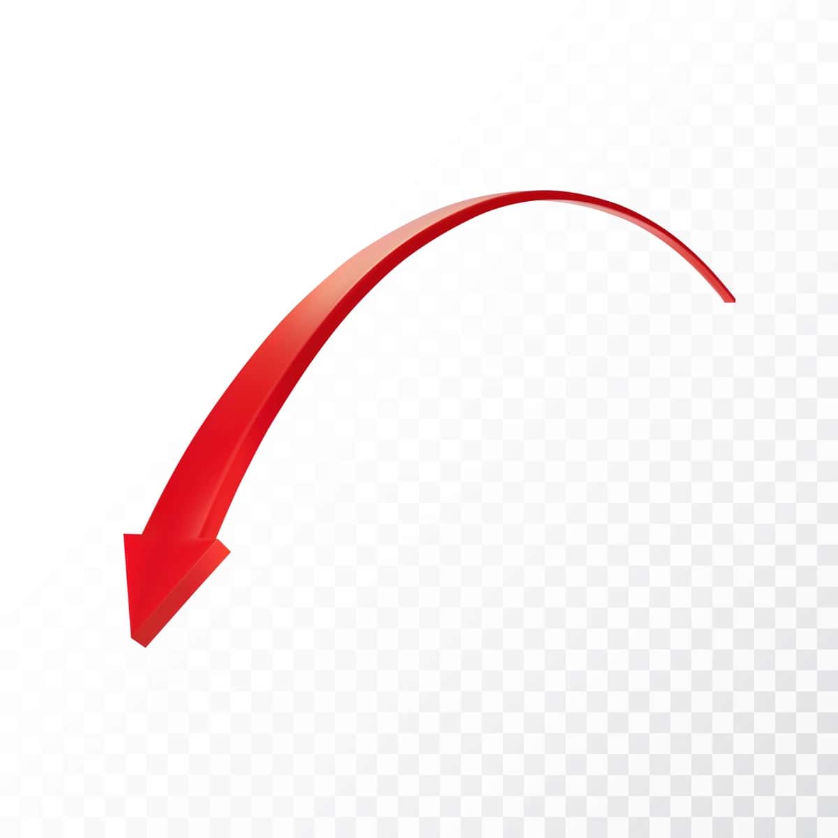 Haqiqiy 3D batafsil qizil strelka shaffof fon vektor tasviri | Realistic 3d detailed red arrow transparent background vector illustration 1