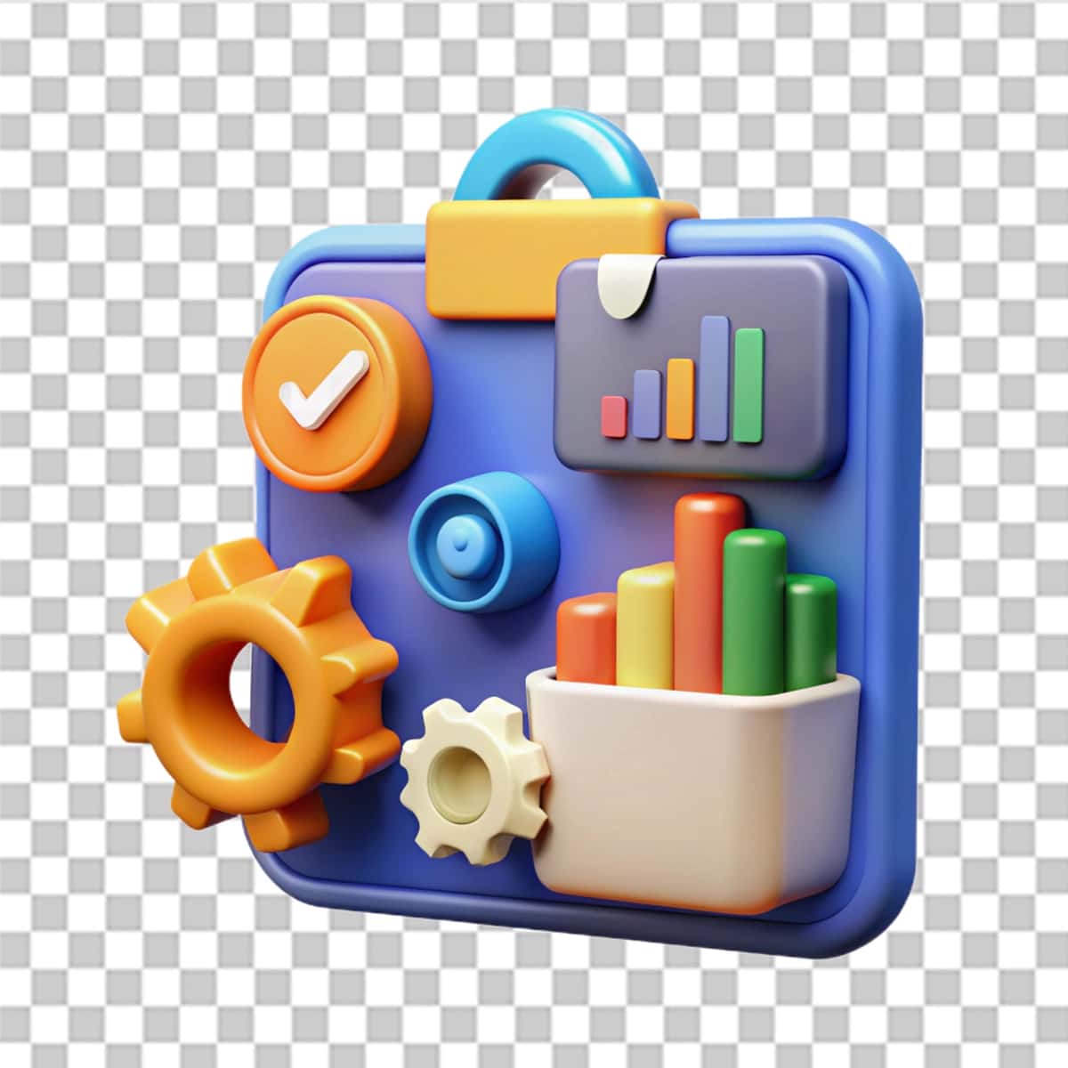 3D loyihani ishlab chiqish belgisi biznes moliyaviy hisobotining o'sish bosqichlari | 3d project development icon business financial report growth steps 1