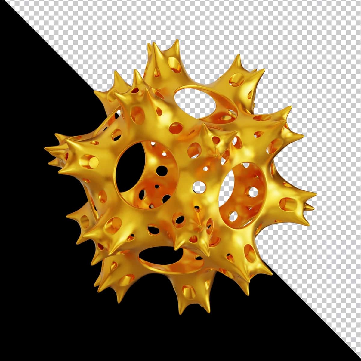 Oltin geometrik shakllar mavhum 3D tarkibi | Golden geometric shapes abstract 3d composition 1