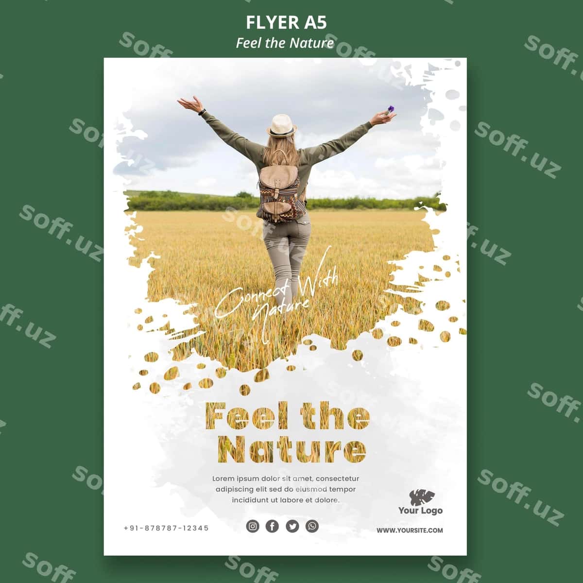 Tabiiylik shabloni flyer | Feel nature template flyer 1