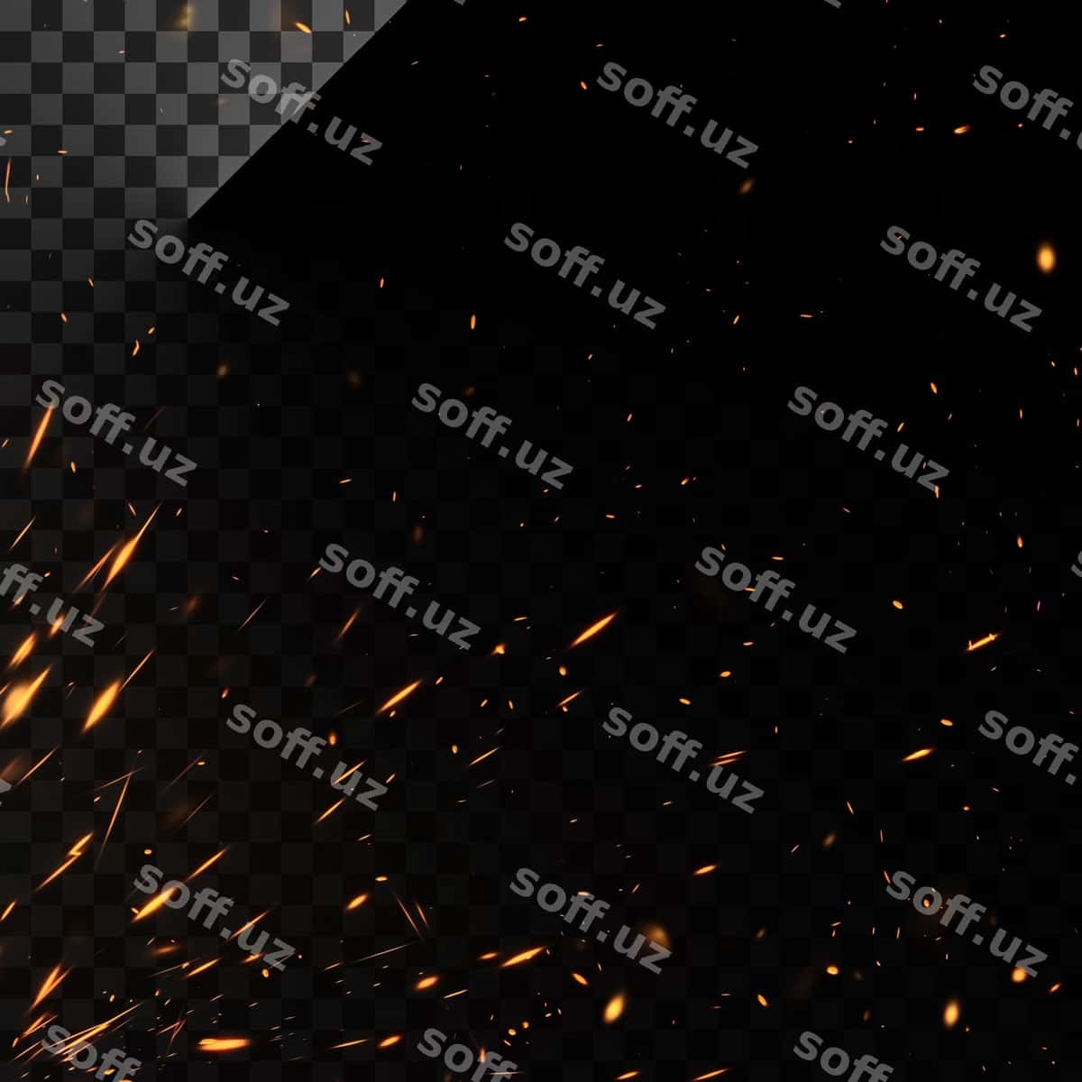Odli chuqurlar yorqin zarralar | Fiery sparks glowing particles 1